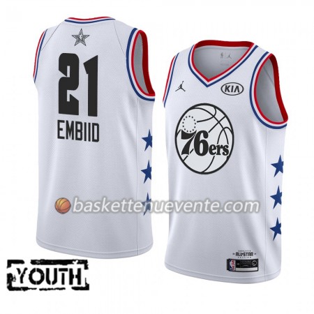 Maillot Basket Philadelphia 76ers Joel Embiid 21 2019 All-Star Jordan Brand Blanc Swingman - Enfant